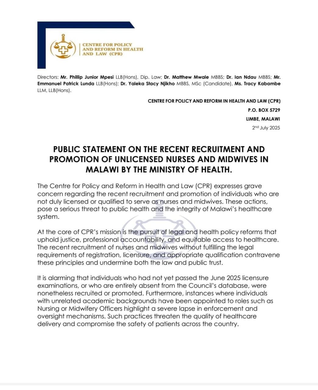 image showing statement on unlicensed recruitments